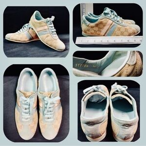 Gucci Pale Blue and Cream Low-Top Women's Sneakers